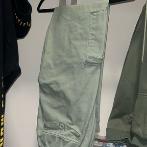 sage green cargos